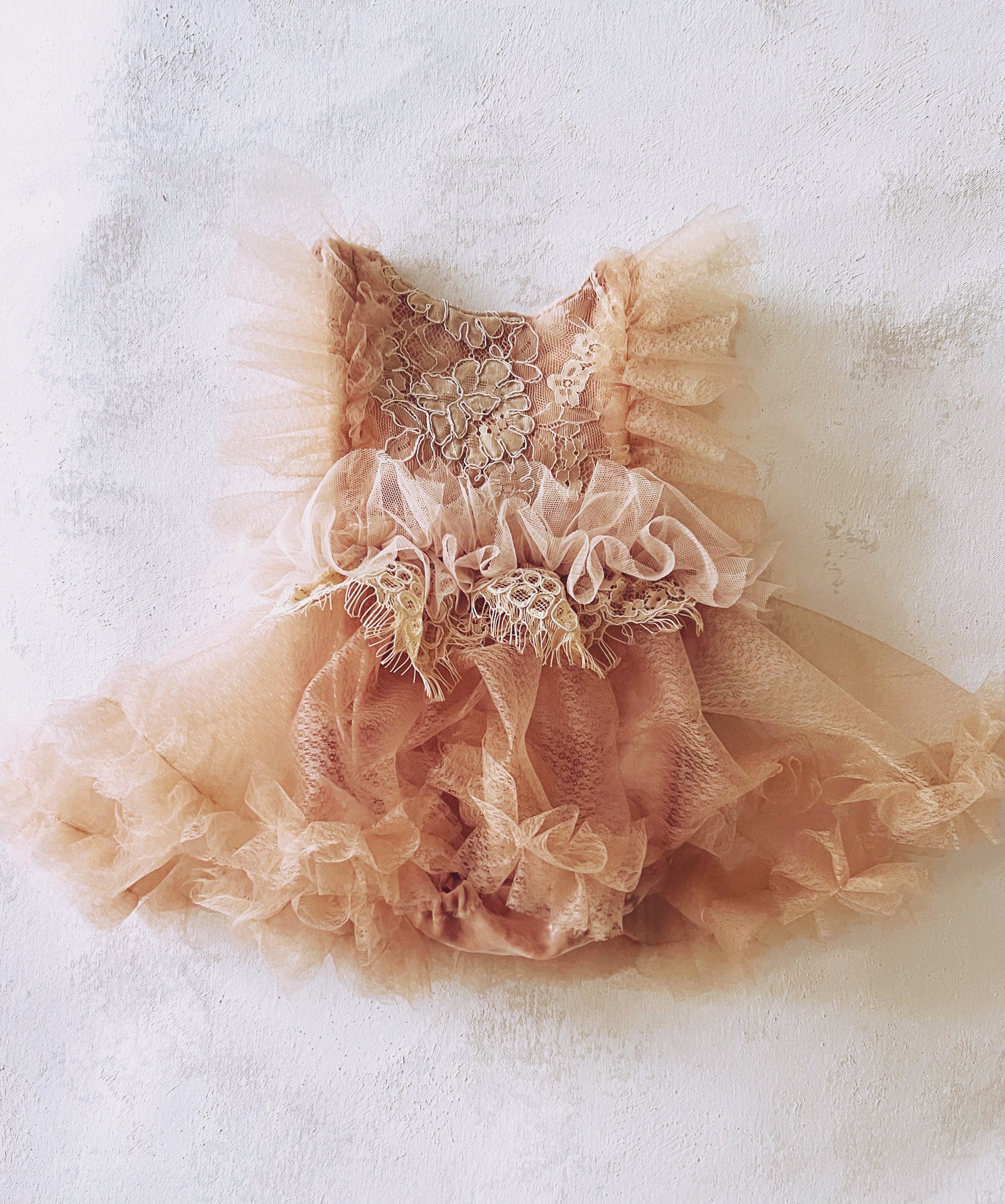 Dusty Peach Ruffle Romper
