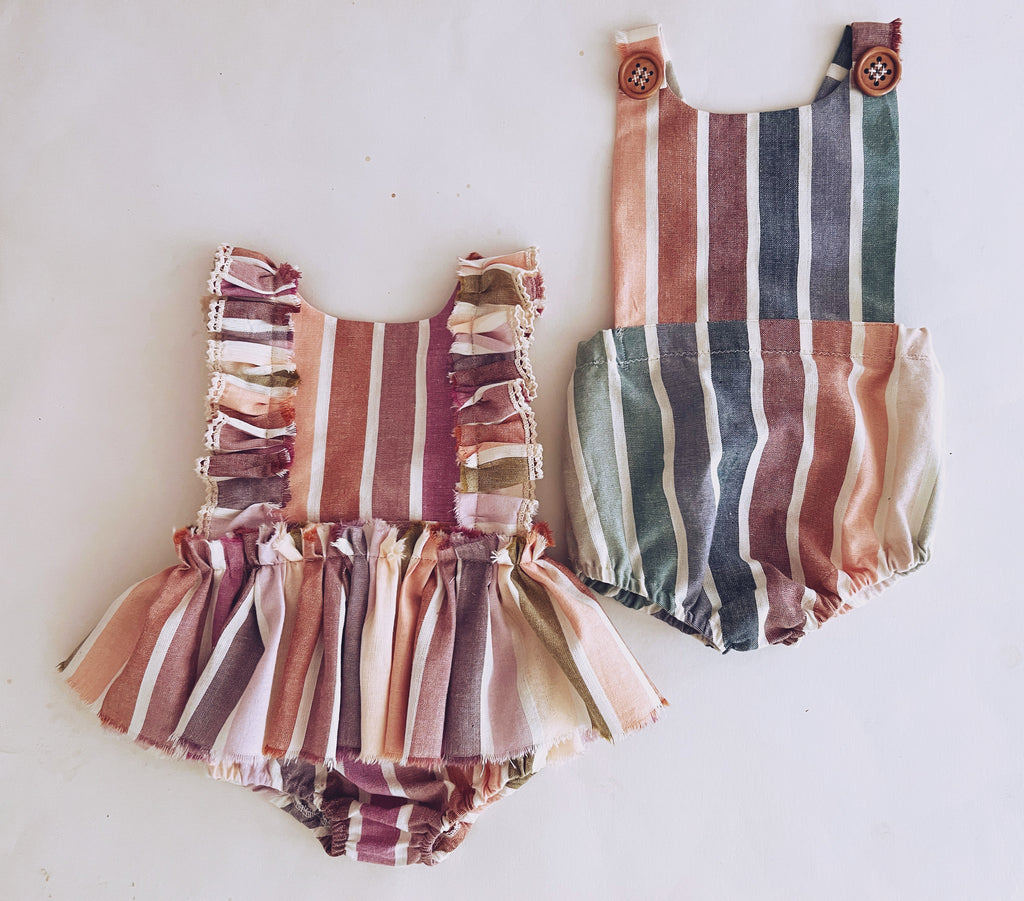 Muted Rainbow Romper