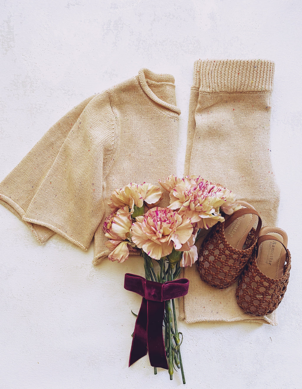 Oatmeal Knit Capri Set