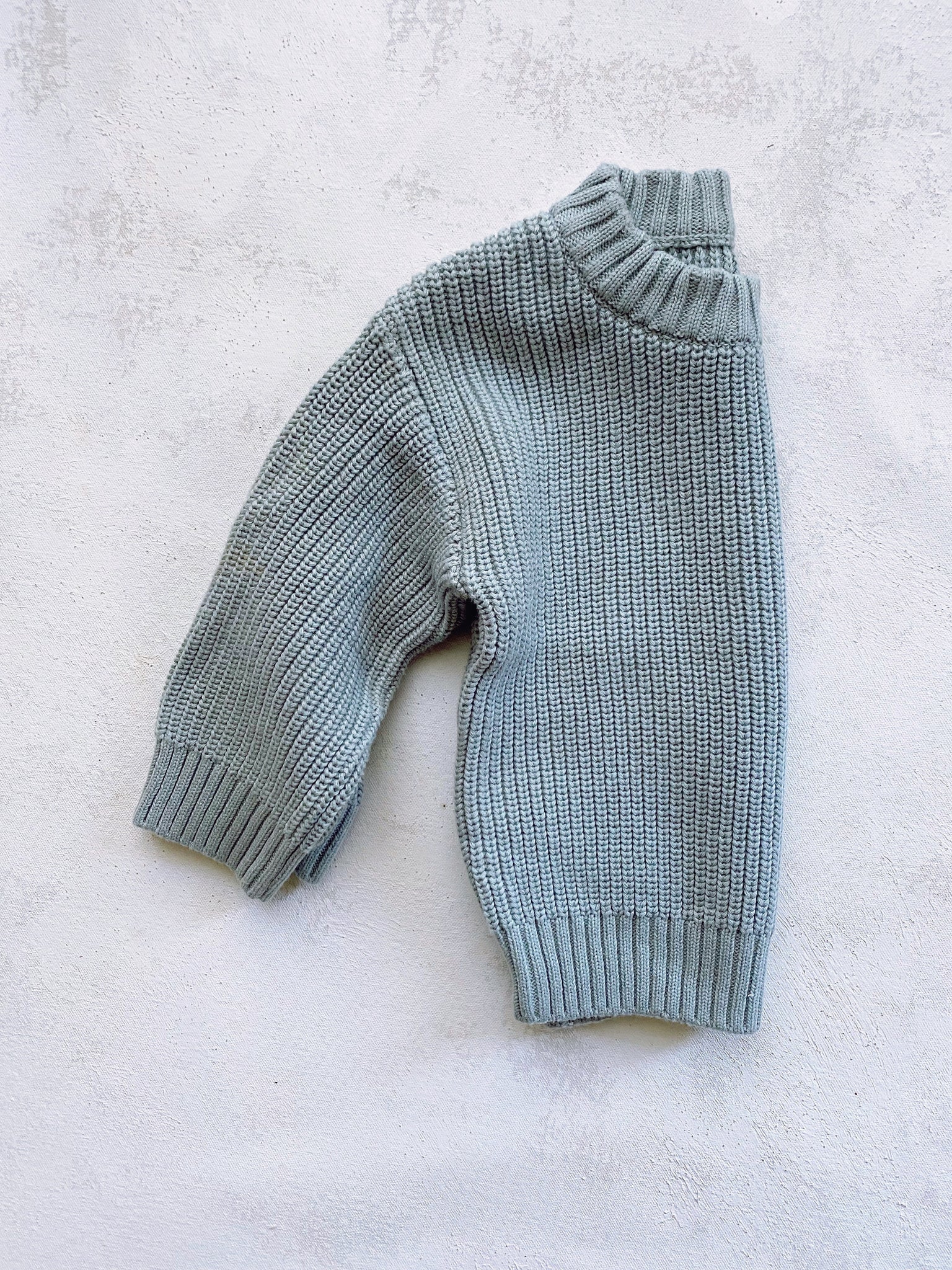Vintage Blue Knit Slouchy Sweater