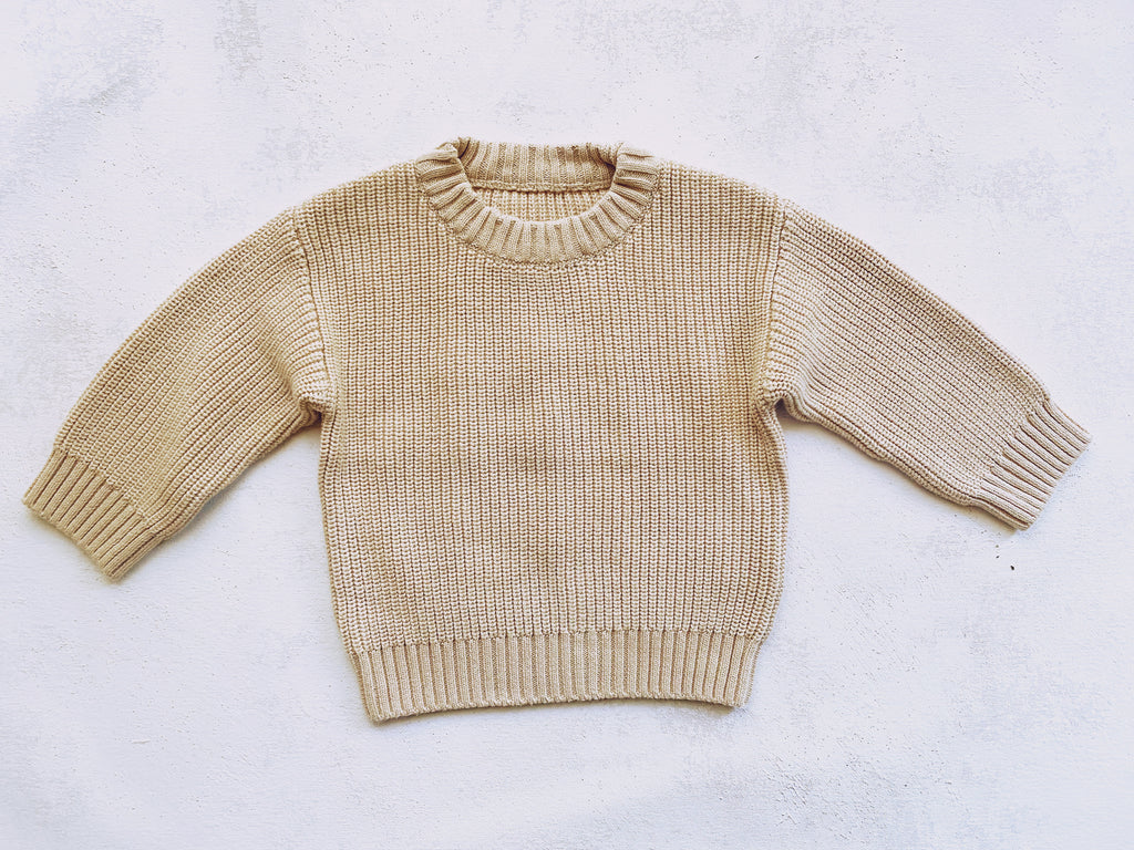 Beige Knit Slouchy Sweater