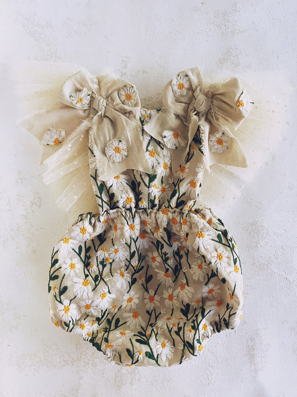 Embroidered Daisy Romper Preorder
