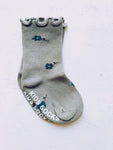 Gray Floral Socks