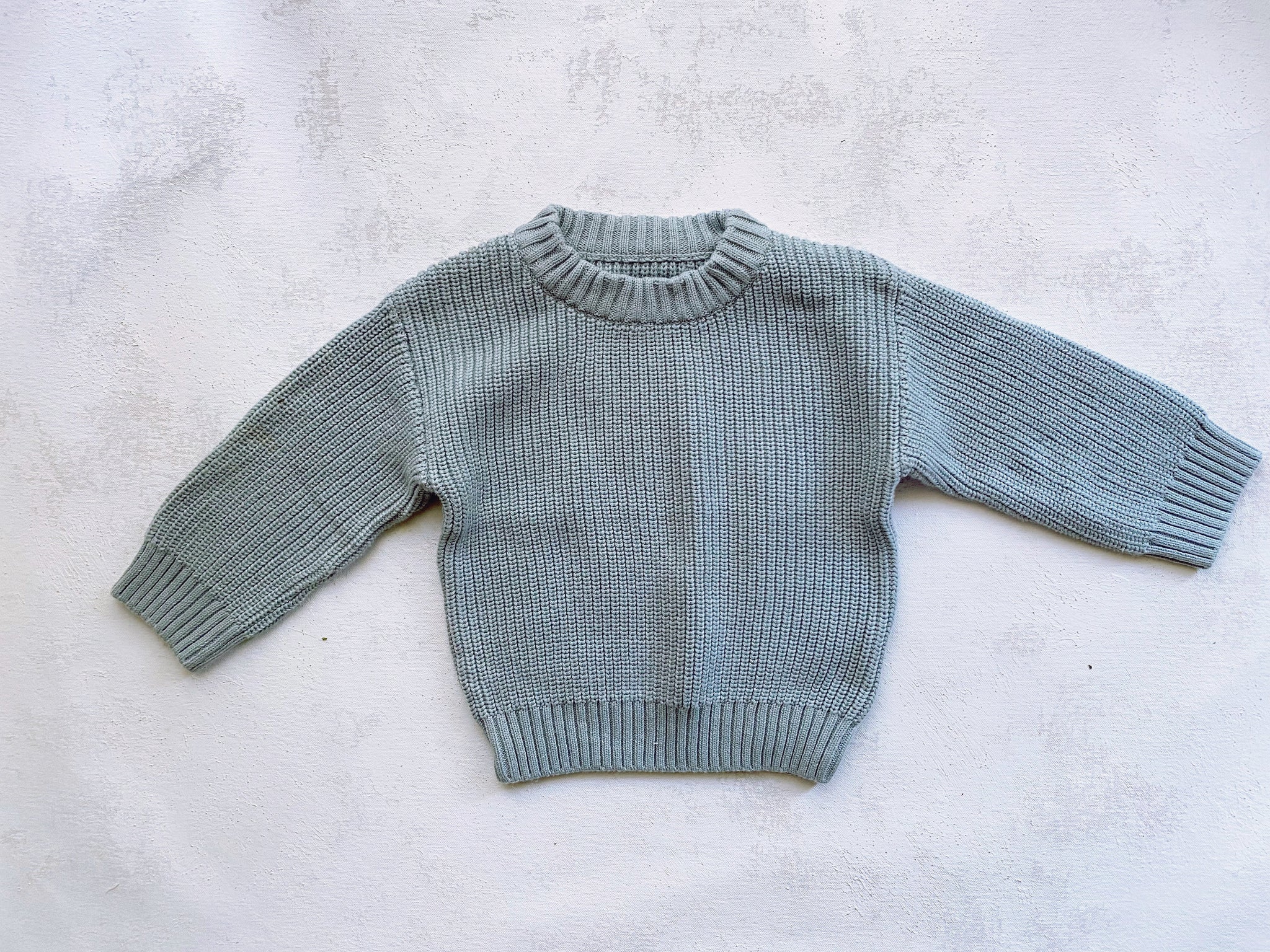 Vintage Blue Knit Slouchy Sweater
