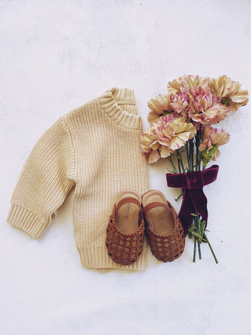 MY___ 1LDK FITTED DS KNIT ベージュ Boxy Sweater - Beige - Kids | H&M US